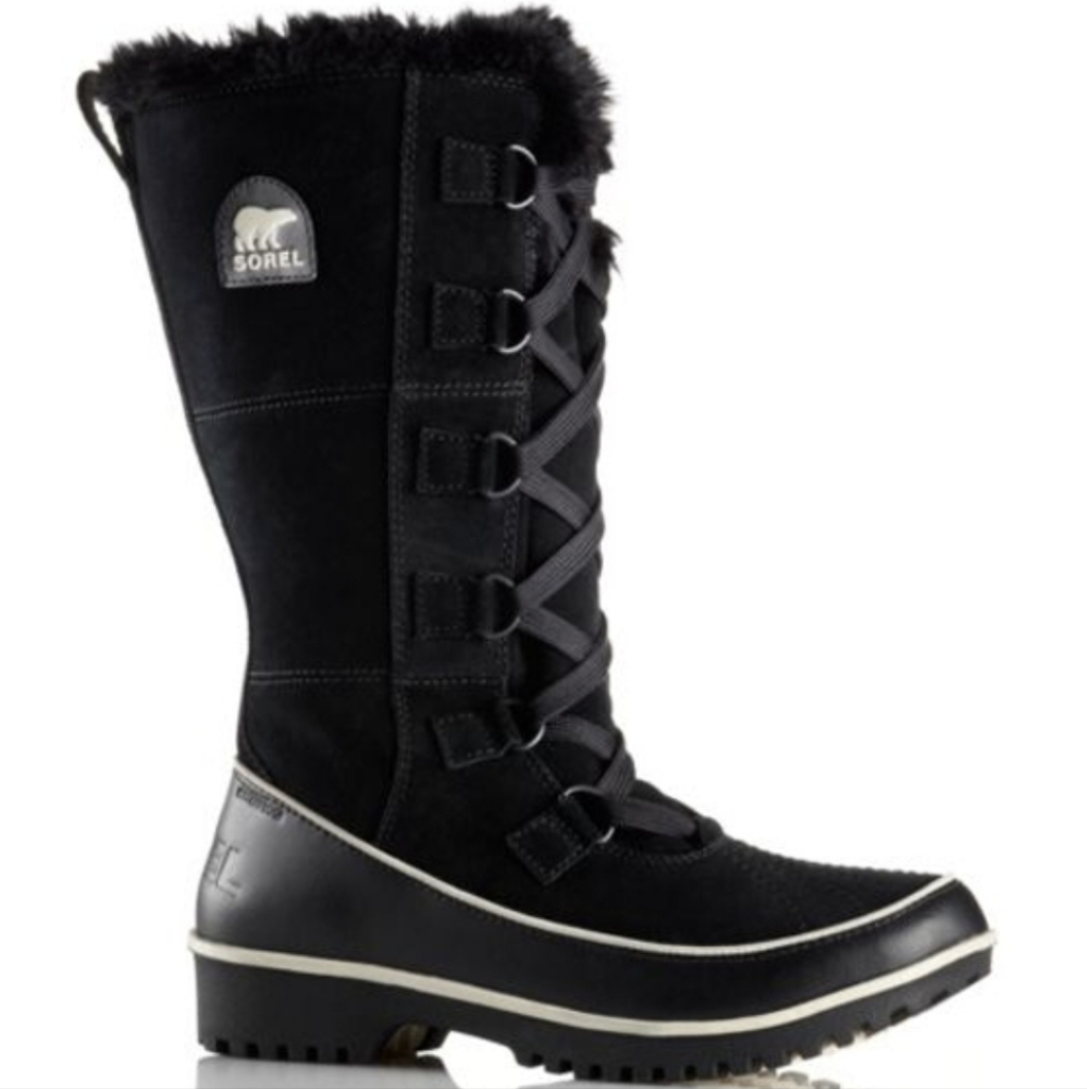 Women's Sorel Tivoli High II Boot in Black Suede in Size 6
